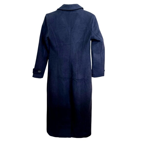 Avec Les Filles Navy Double-Breasted Long Coat Size Small Wool Blend NWT - Picture 8 of 8